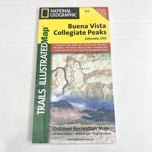 National Geographic Trails Map #129 Buena Vista Collegiate Peaks Colorado, USA
